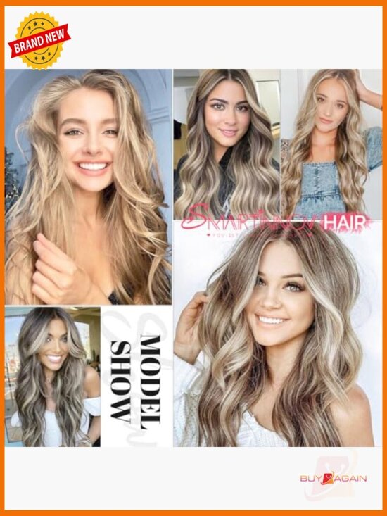 Highlight Lace Front Wig Human Hair Ombre Blonde 150% Density 16Inch Brazilian